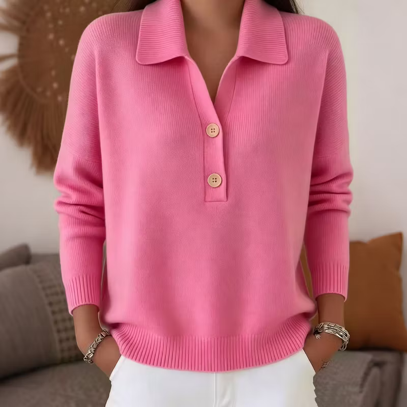 Ladina™ | Eleganter Damen-Strickpullover mit Kragen