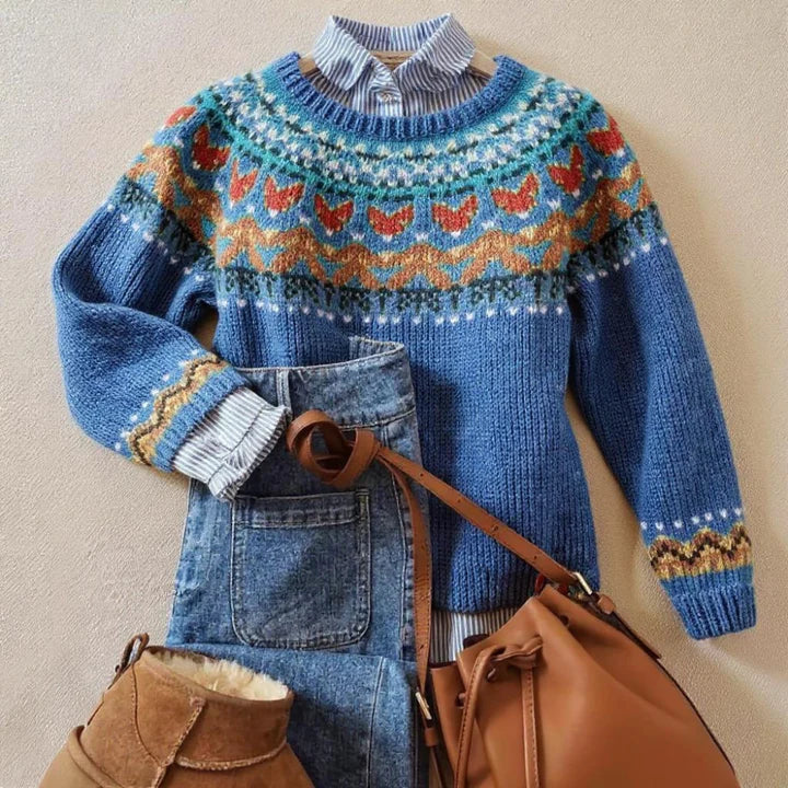 Seraina™ | Klassischer Vintage-Strickpullover