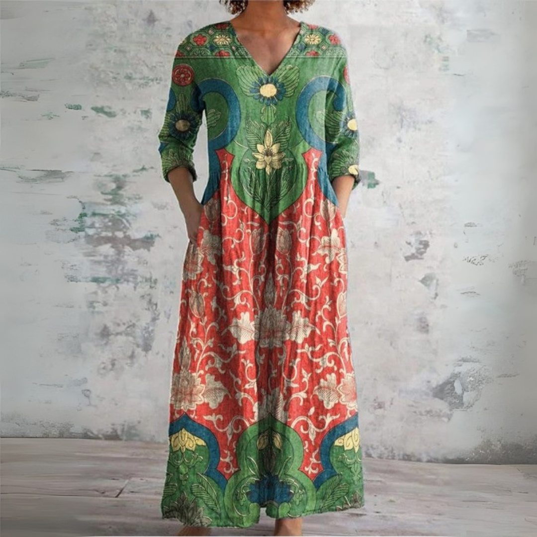 Judith | Vintage Floral Maxikleid