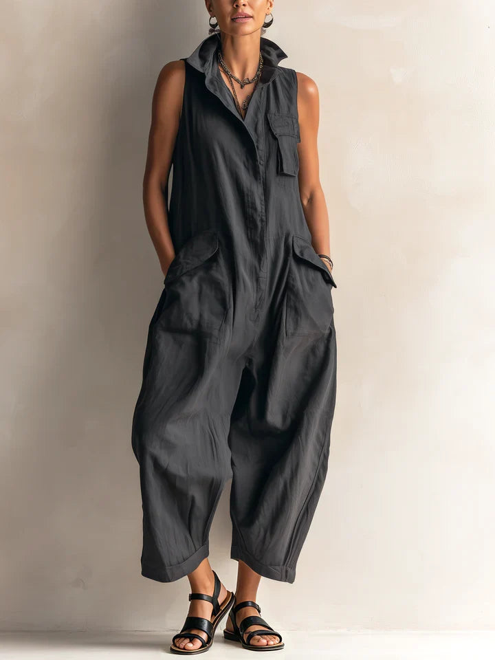 Ilaria | Ärmelloser Cargo-Jumpsuit mit lässiger Silhouette