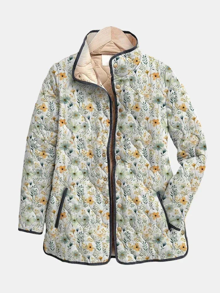 Ladina | Steppjacke mit zartem Blumendruck