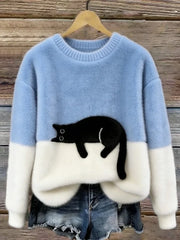 Aileen™ | Eleganter Oversize-Pullover mit Katzenprint