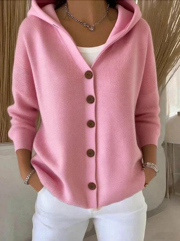 Darienne™ | Strickcardigan mit Kapuze und Knopfleiste