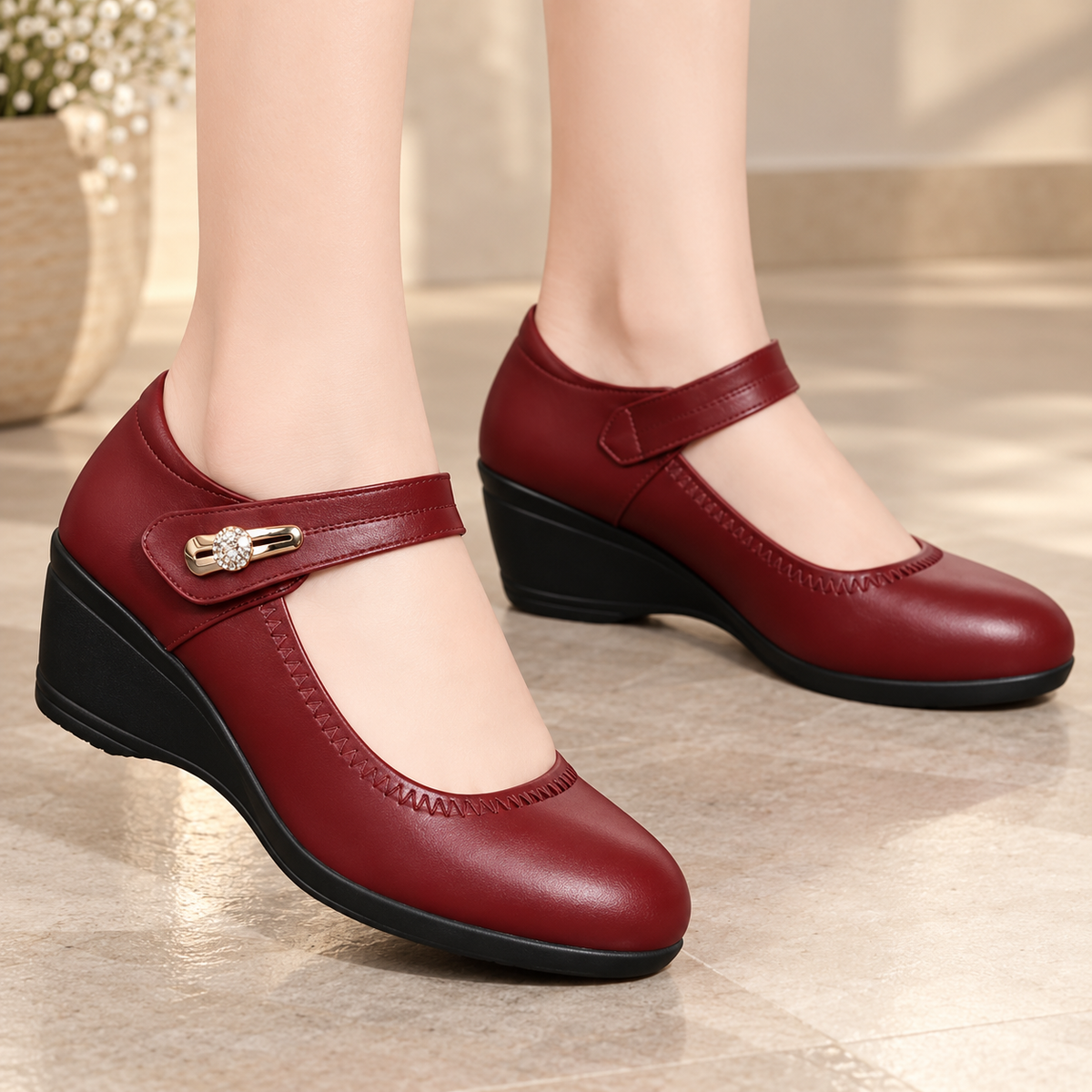 Katrin und Lina | Orthopädische Lederschuhe mit Keilabsatz
