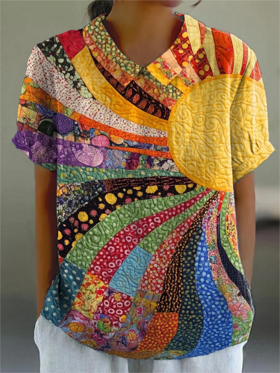 Lila | Sunburst Patchwork Hemd