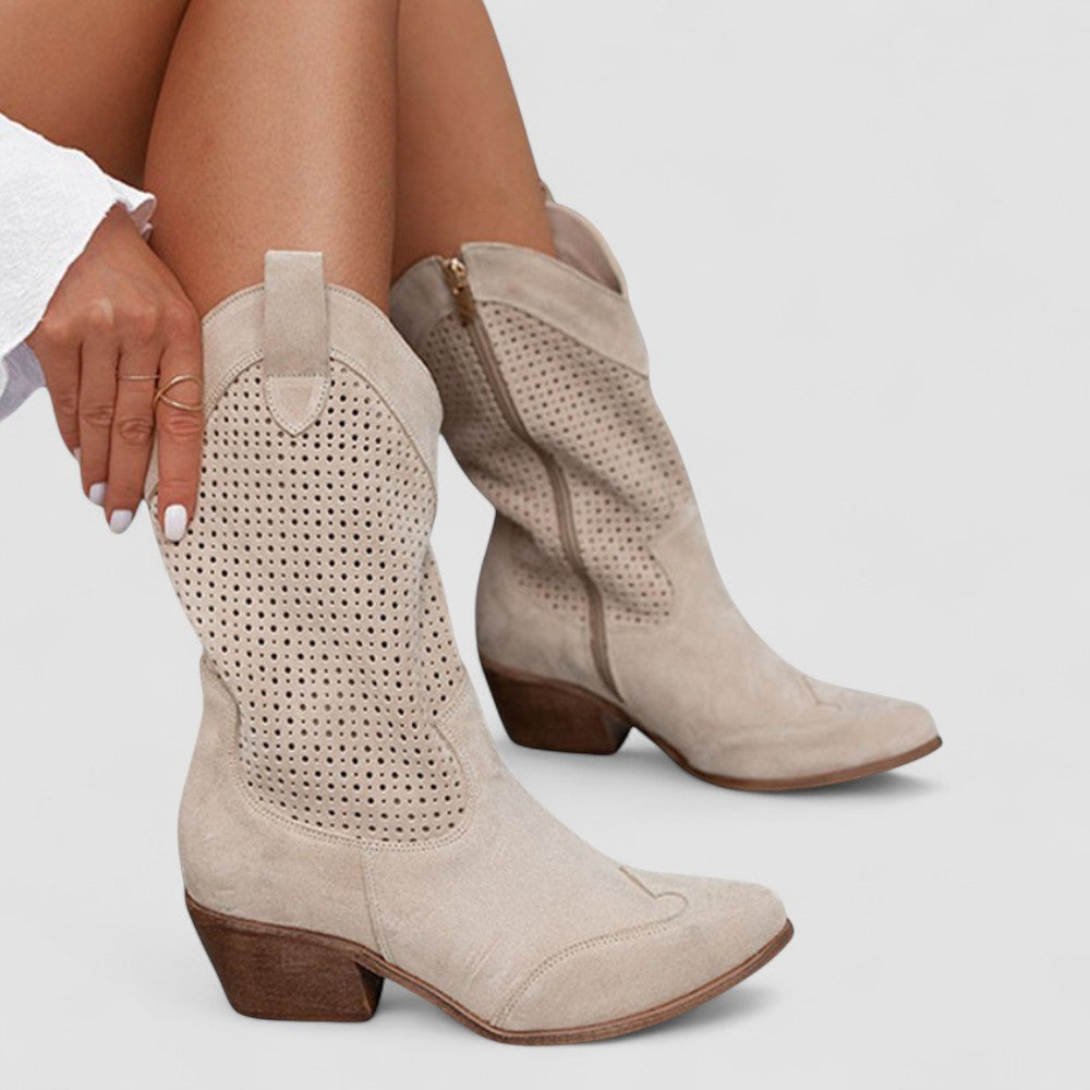 Quinn | Perforierte Western-Stiefel