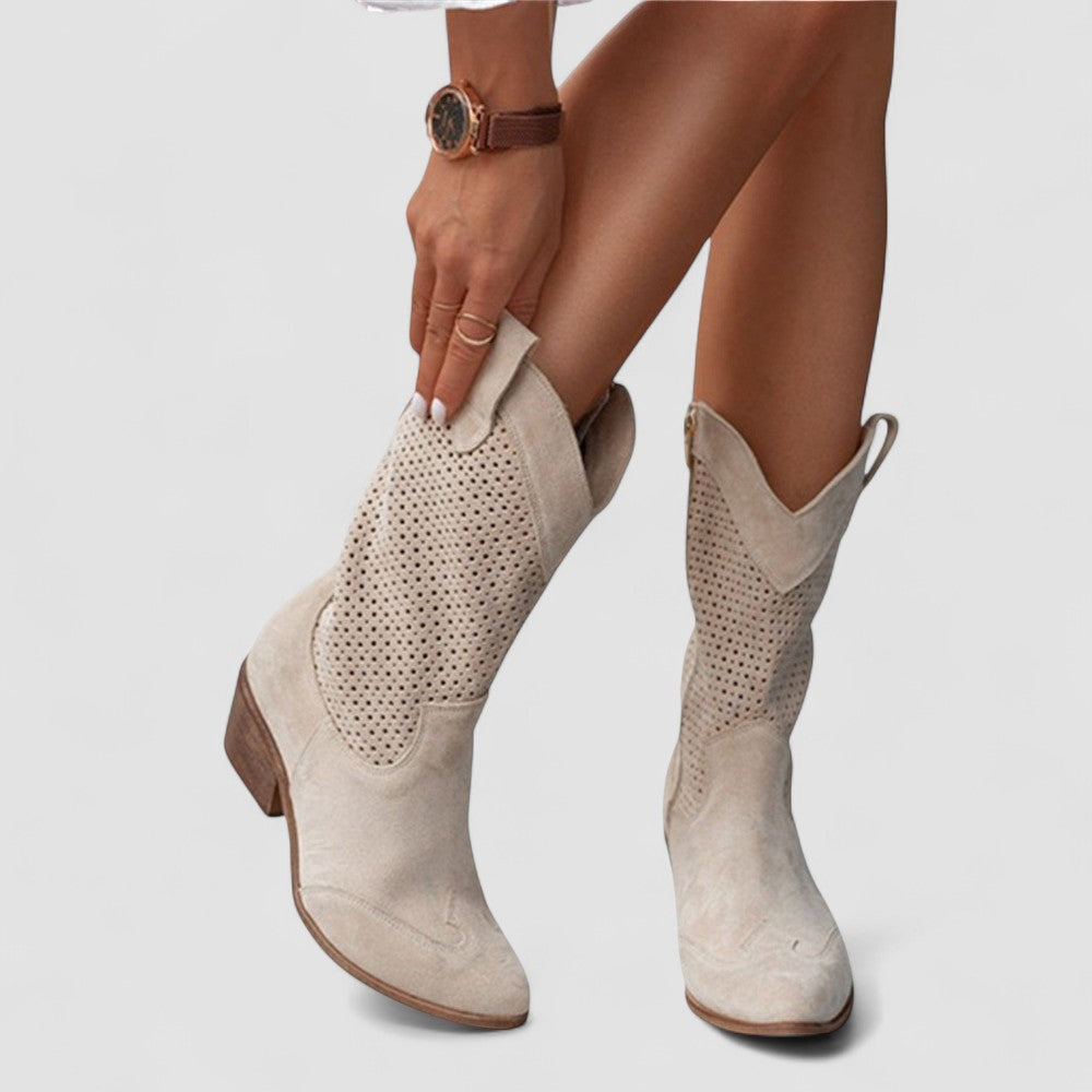 Quinn | Perforierte Western-Stiefel