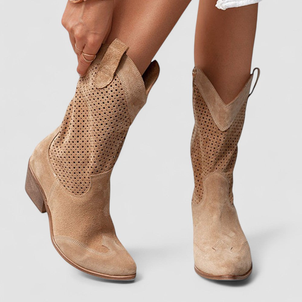 Quinn | Perforierte Western-Stiefel