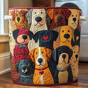 Bunte Hunde | Handgefertigter Wäschekorb