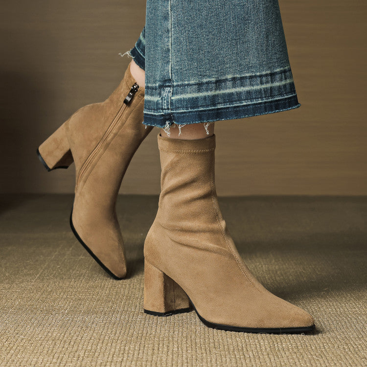 Alora | Stiefeletten aus echtem Veloursleder