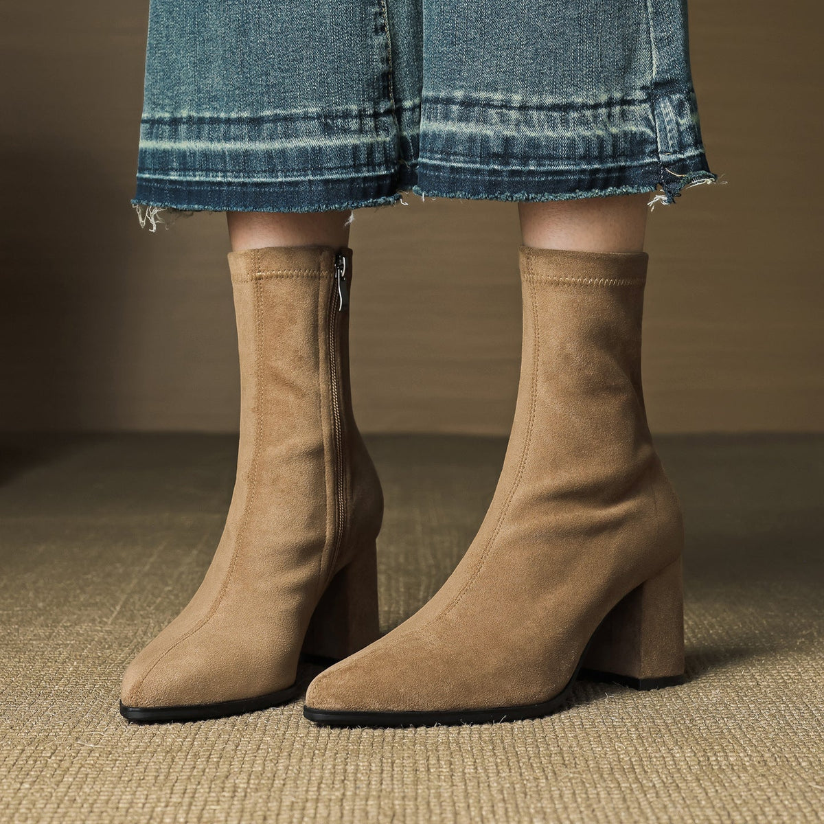 Alora | Stiefeletten aus echtem Veloursleder