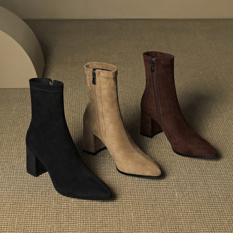Alora | Stiefeletten aus echtem Veloursleder