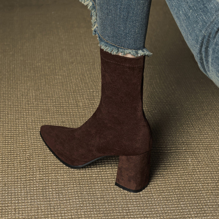 Alora | Stiefeletten aus echtem Veloursleder