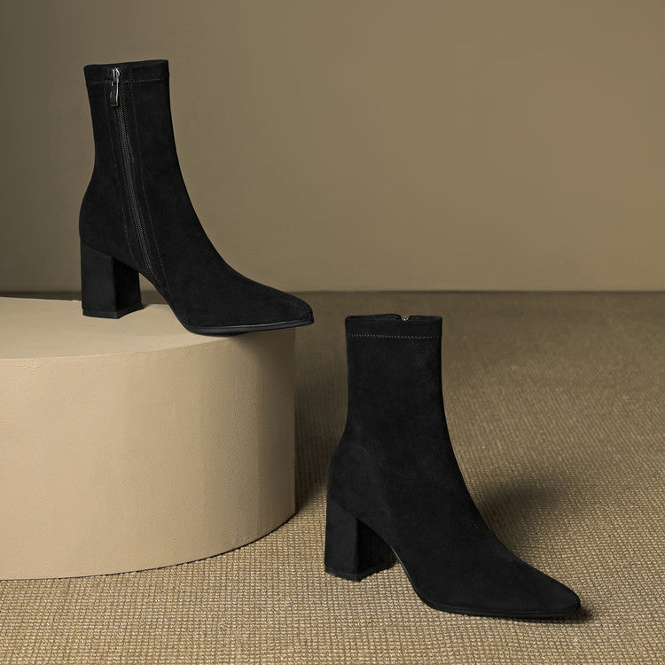 Alora | Stiefeletten aus echtem Veloursleder