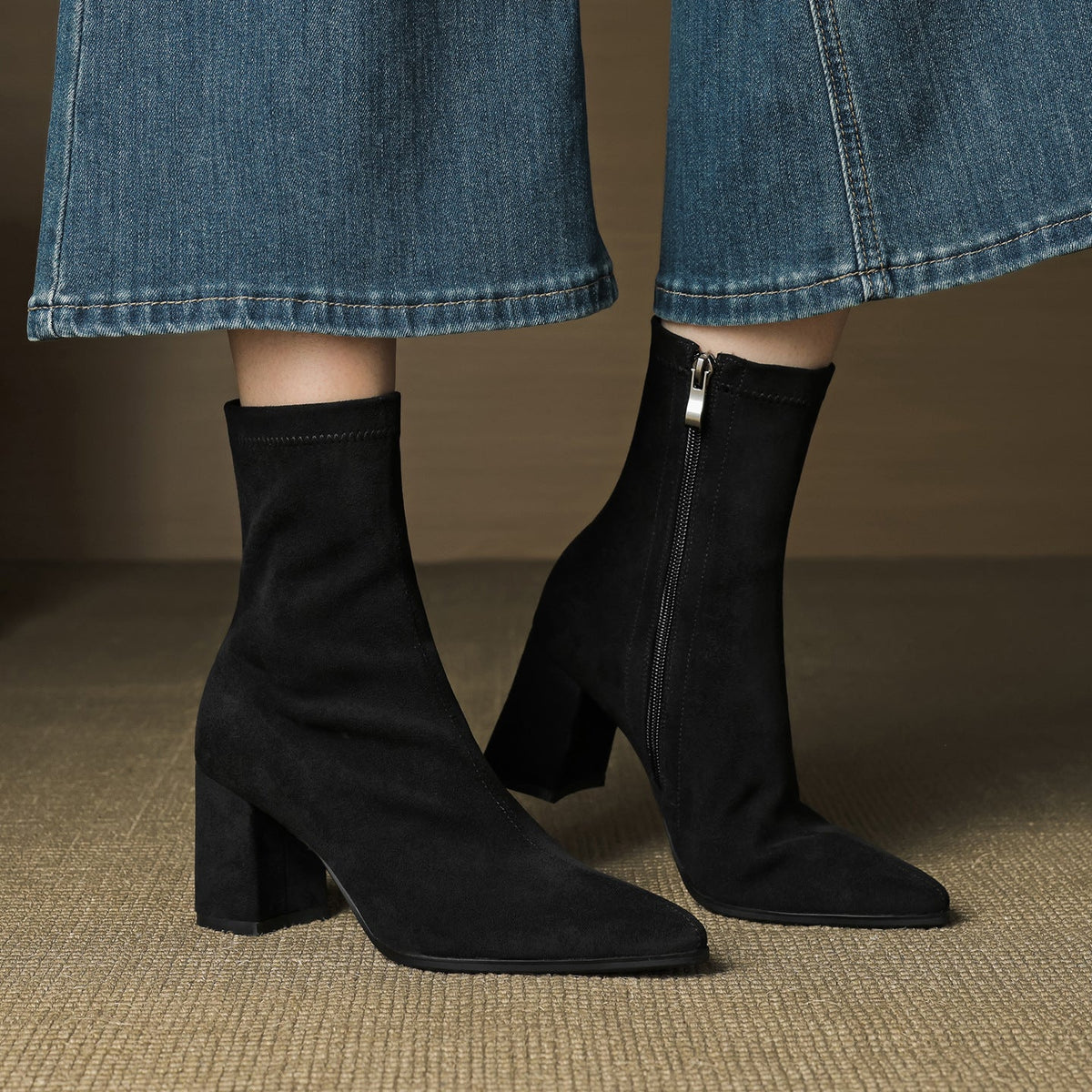 Alora | Stiefeletten aus echtem Veloursleder