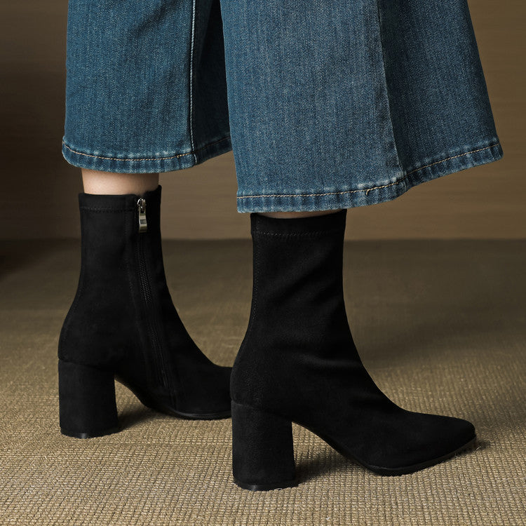 Alora | Stiefeletten aus echtem Veloursleder