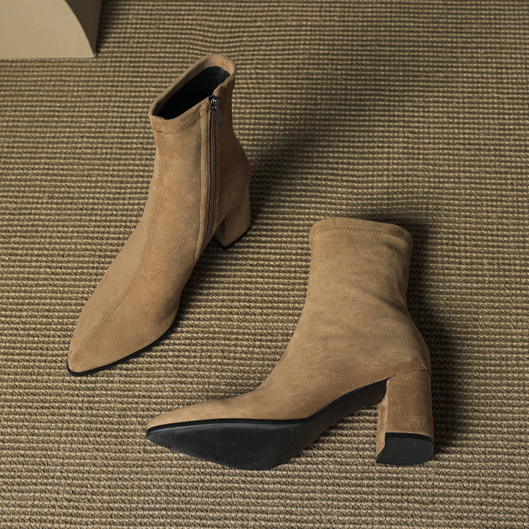 Alora | Stiefeletten aus echtem Veloursleder