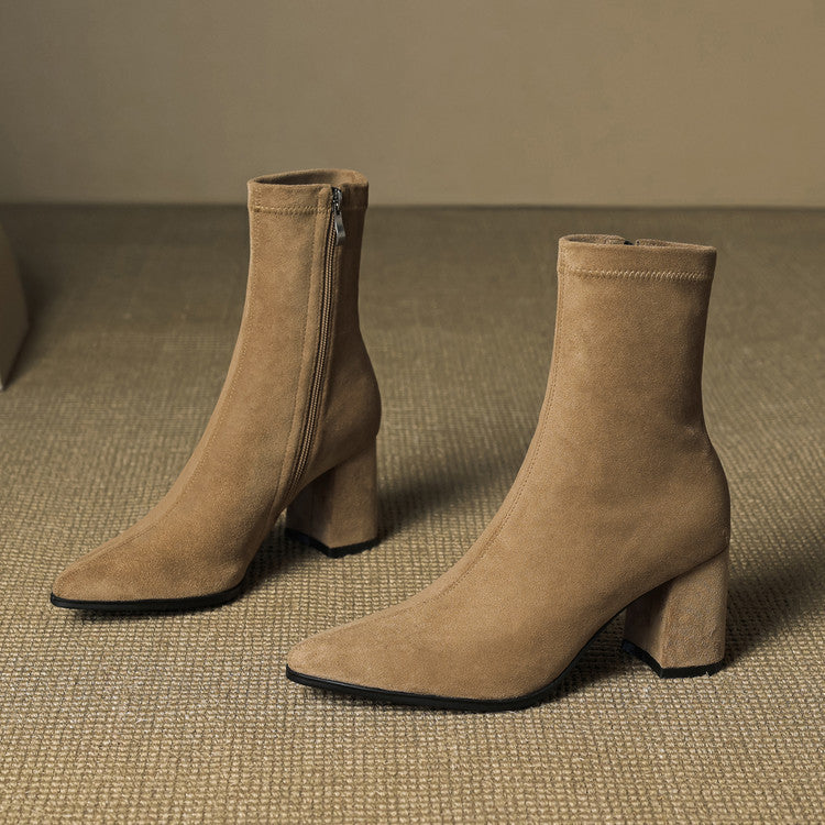 Alora | Stiefeletten aus echtem Veloursleder