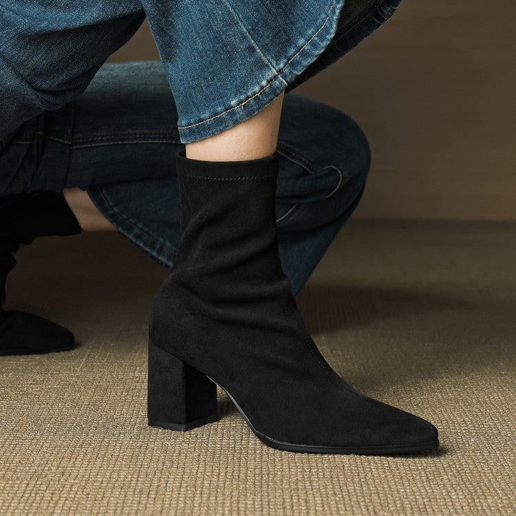 Alora | Stiefeletten aus echtem Veloursleder