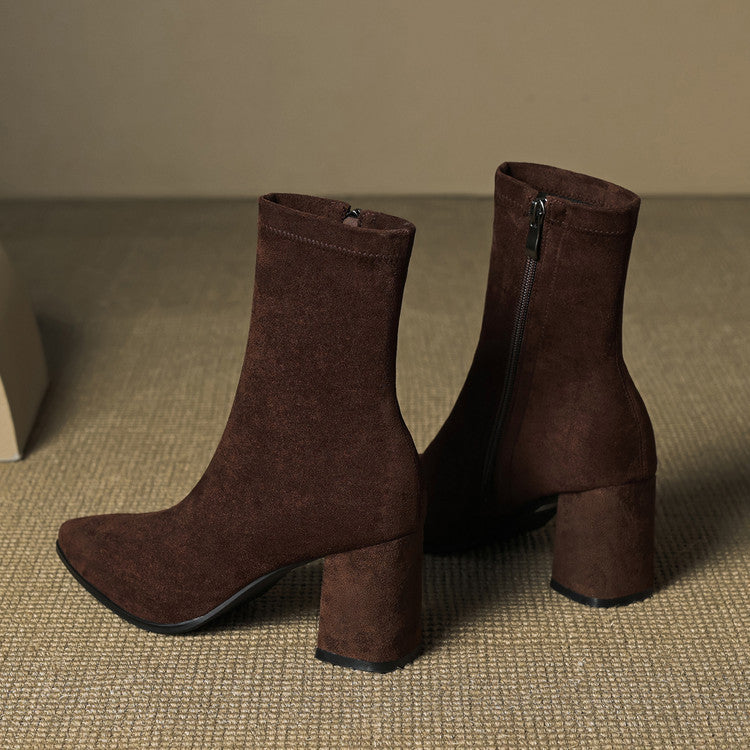 Alora | Stiefeletten aus echtem Veloursleder