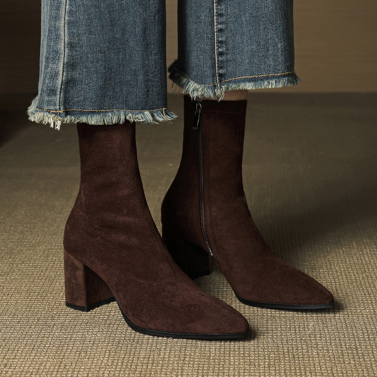 Alora | Stiefeletten aus echtem Veloursleder
