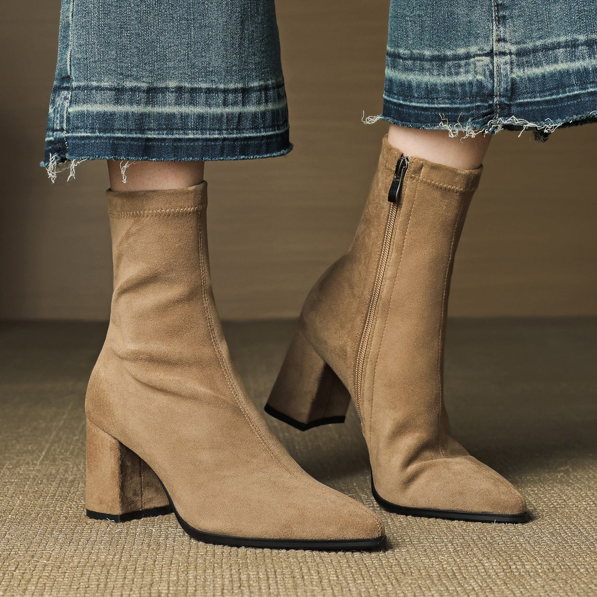 Alora | Stiefeletten aus echtem Veloursleder