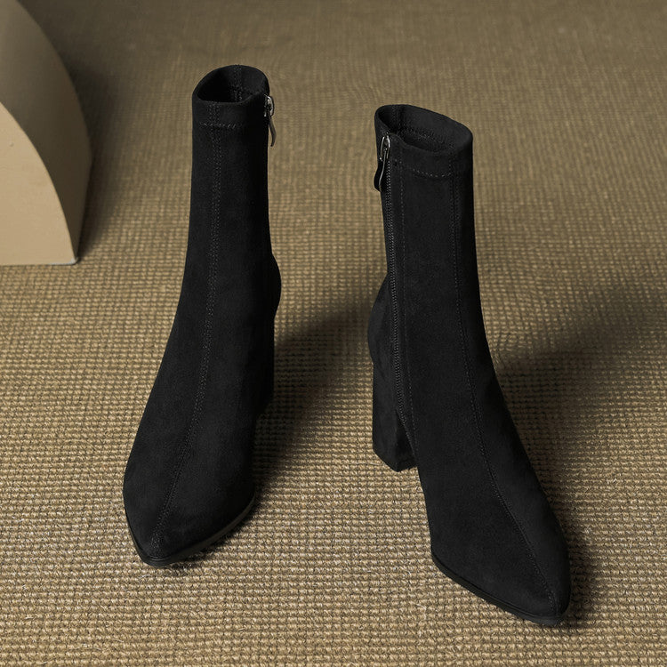 Alora | Stiefeletten aus echtem Veloursleder