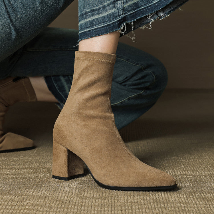 Alora | Stiefeletten aus echtem Veloursleder