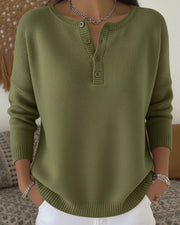 Helena™ | Henley-Strickpullover mit Knopfleiste