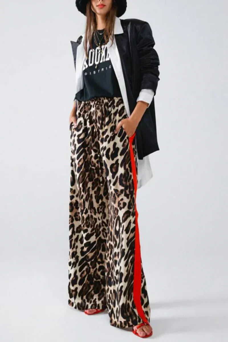 Romy™ | Leopard Hose mit Streifen