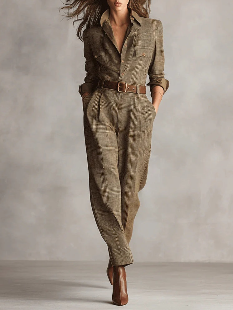 Anna™ karierter eleganter Jumpsuit