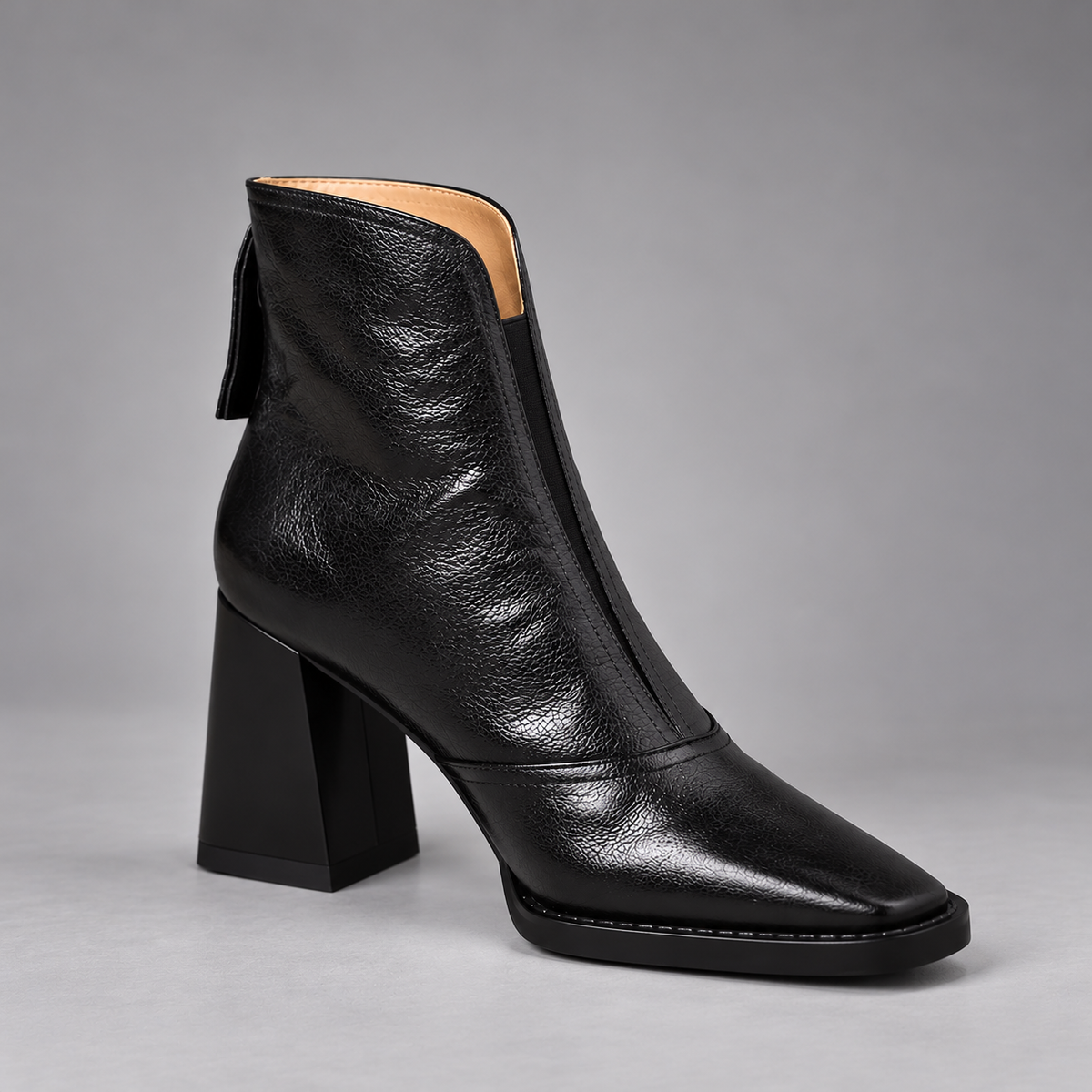 Marzena | Leder-Stiefeletten mit mittelhohem Absatz