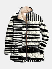 Livia | Steppjacke mit abstraktem Schwarz-Weiss-Muster
