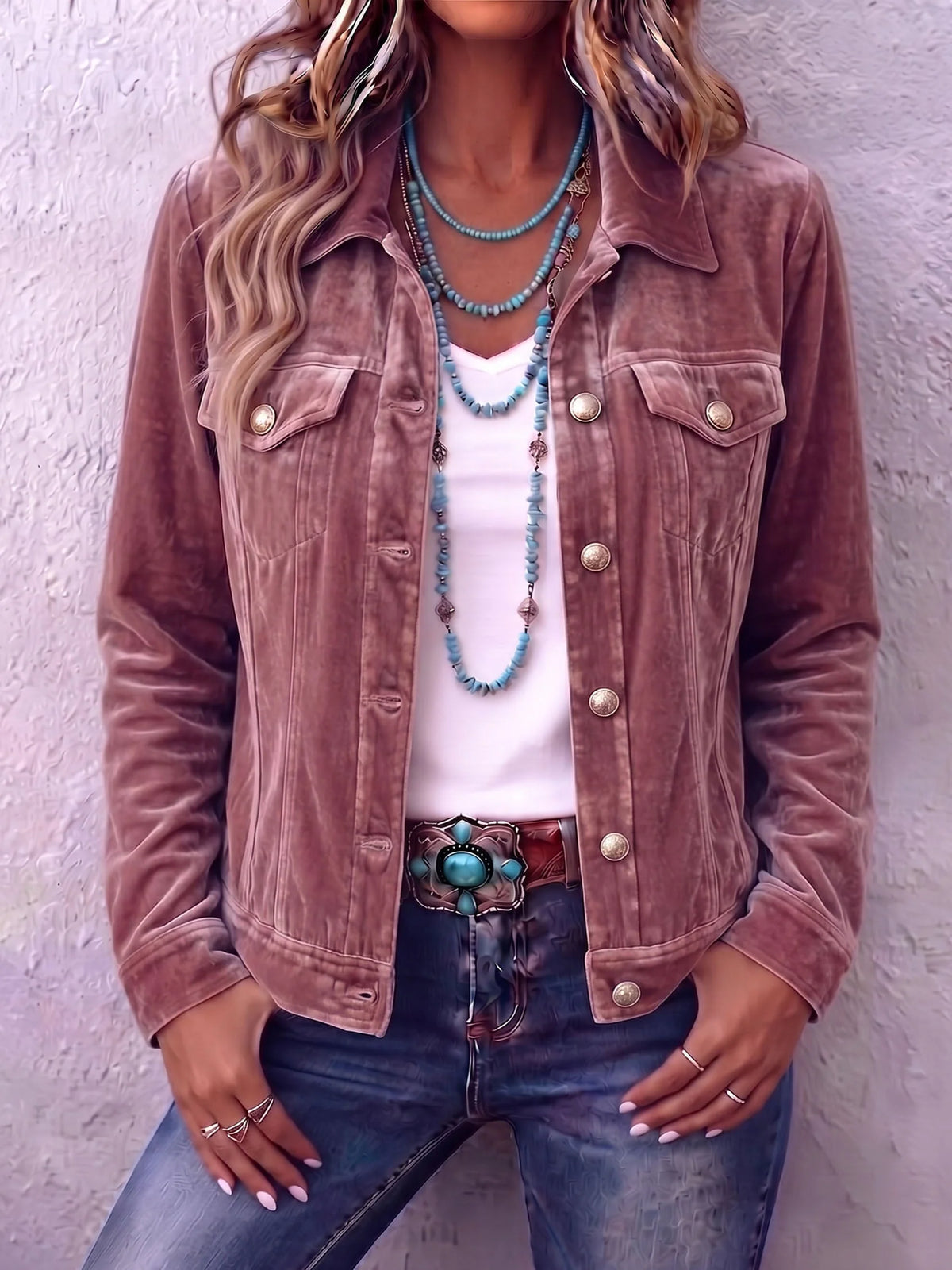 Raffaella | Vintage-inspirierte Veloursjacke im Boho-Stil