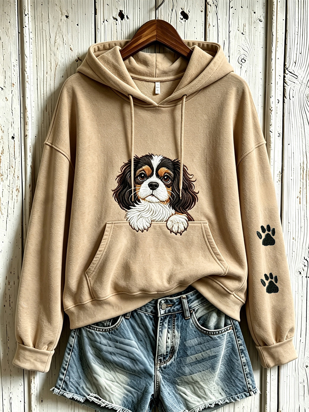 Damen Freizeit-Hoodie mit süßem Hundemuster