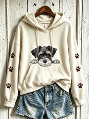Damen Freizeit-Hoodie mit süßem Hundemuster