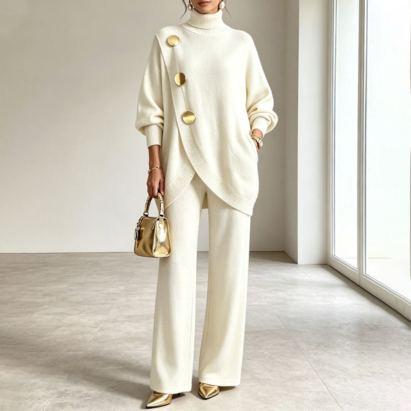 Noa | Strickset mit Stehkragenpullover und weiter Hose
