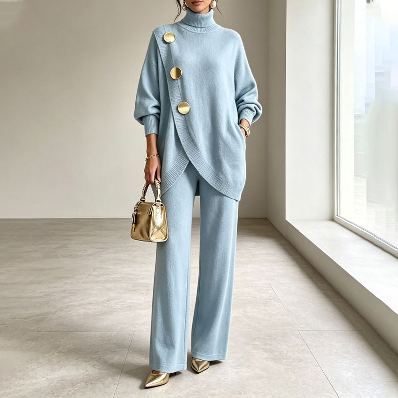 Noa | Strickset mit Stehkragenpullover und weiter Hose