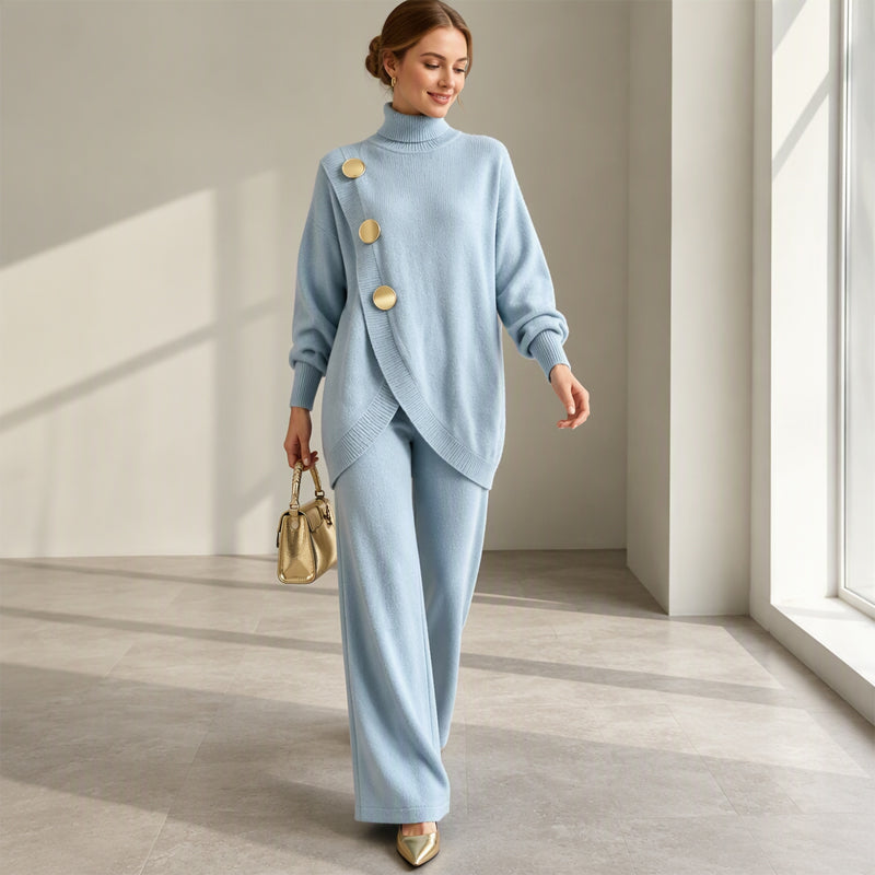Noa | Strickset mit Stehkragenpullover und weiter Hose